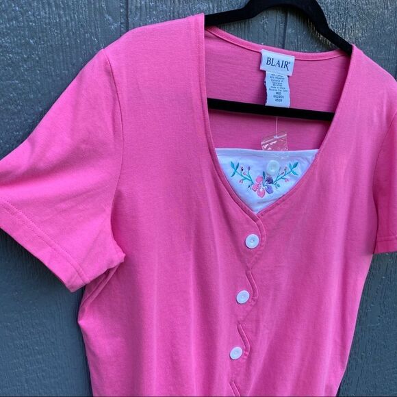 BLAIR Pink Short Sleeve NWOT Vintage Top M - Picture 8 of 11